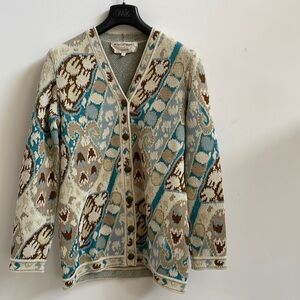 Emanuel Ungaro Parallele Vintage Wool Blend Sweater Jacket